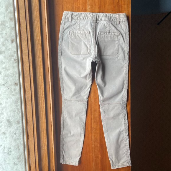 Pilcro and the Letterpress Moto Zip Tan Skinny Pants Size 4 - Picture 8 of 10